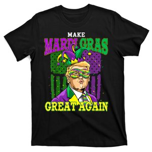 Funny Make Mardi Gras Great Again Funny Trump 2025 Usa Flag T-Shirt