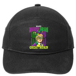 Funny Make Mardi Gras Great Again Funny Trump 2025 Usa Flag 7-Panel Snapback Hat