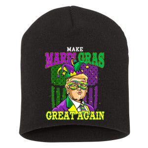 Funny Make Mardi Gras Great Again Funny Trump 2025 Usa Flag Short Acrylic Beanie