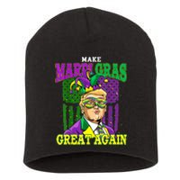 Funny Make Mardi Gras Great Again Funny Trump 2025 Usa Flag Short Acrylic Beanie