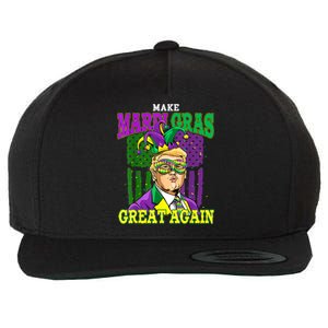 Funny Make Mardi Gras Great Again Funny Trump 2025 Usa Flag Wool Snapback Cap