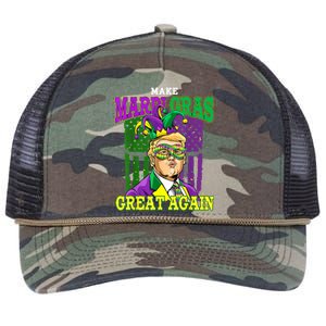 Funny Make Mardi Gras Great Again Funny Trump 2025 Usa Flag Retro Rope Trucker Hat Cap