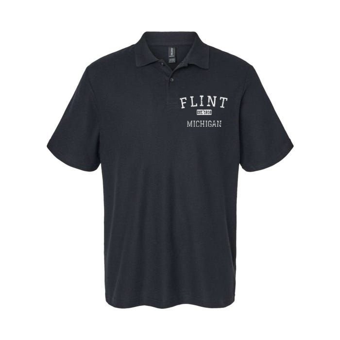 Flint Michigan Mi Vintage Softstyle Adult Sport Polo