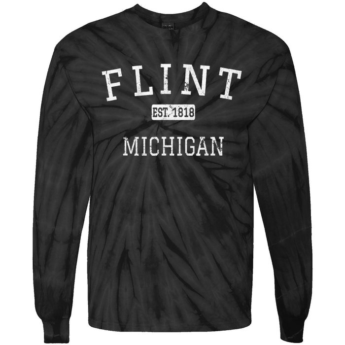 Flint Michigan Mi Vintage Tie-Dye Long Sleeve Shirt