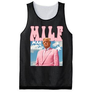 Funny Milf Man I Love Felons Trump President Supporters 2024 Mesh Reversible Basketball Jersey Tank