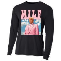 Funny Milf Man I Love Felons Trump President Supporters 2024 Cooling Performance Long Sleeve Crew