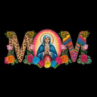 Floral Mom Mother Mary Leopard Rainbow Pattern Zip Tote Bag
