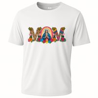 Floral Mom Mother Mary Leopard Rainbow Pattern Cooling Performance Crew T-Shirt