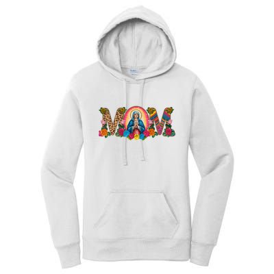 Floral Mom Mother Mary Leopard Rainbow Pattern Women's Pullover Hoodie