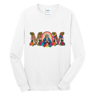 Floral Mom Mother Mary Leopard Rainbow Pattern Tall Long Sleeve T-Shirt