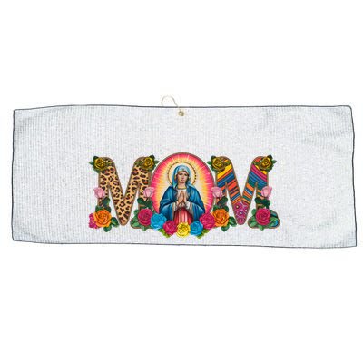 Floral Mom Mother Mary Leopard Rainbow Pattern Large Microfiber Waffle Golf Towel