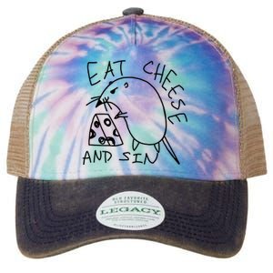 Funny Mouse Meme Eat Cheese And Sin Rat Gift Legacy Tie Dye Trucker Hat