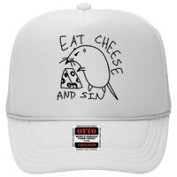 Funny Mouse Meme Eat Cheese And Sin Rat Gift High Crown Mesh Back Trucker Hat