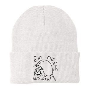 Funny Mouse Meme Eat Cheese And Sin Rat Gift Knit Cap Winter Beanie