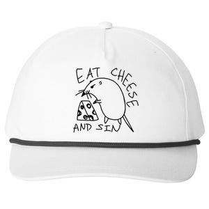 Funny Mouse Meme Eat Cheese And Sin Rat Gift Snapback Five-Panel Rope Hat