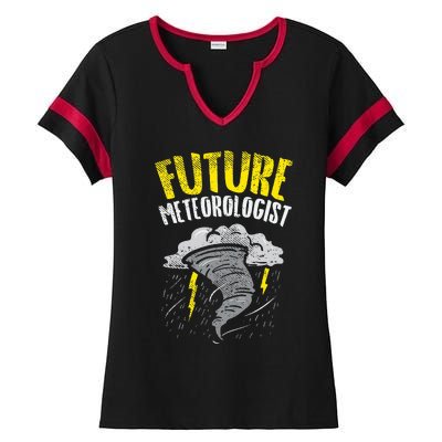 Future Meteorologist Meteorology Weatherman Ladies Halftime Notch Neck Tee