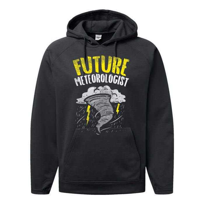 Future Meteorologist Meteorology Weatherman Performance Fleece Hoodie