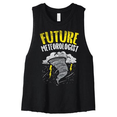 Future Meteorologist Meteorology Weatherman Women's Racerback Cropped Tank