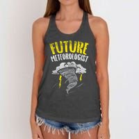 Future Meteorologist Meteorology Weatherman Women's Knotted Racerback Tank