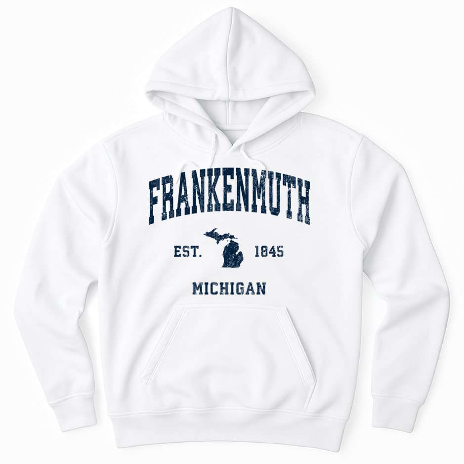 Frankenmuth Michigan Mi Vintage Athletic Hoodie