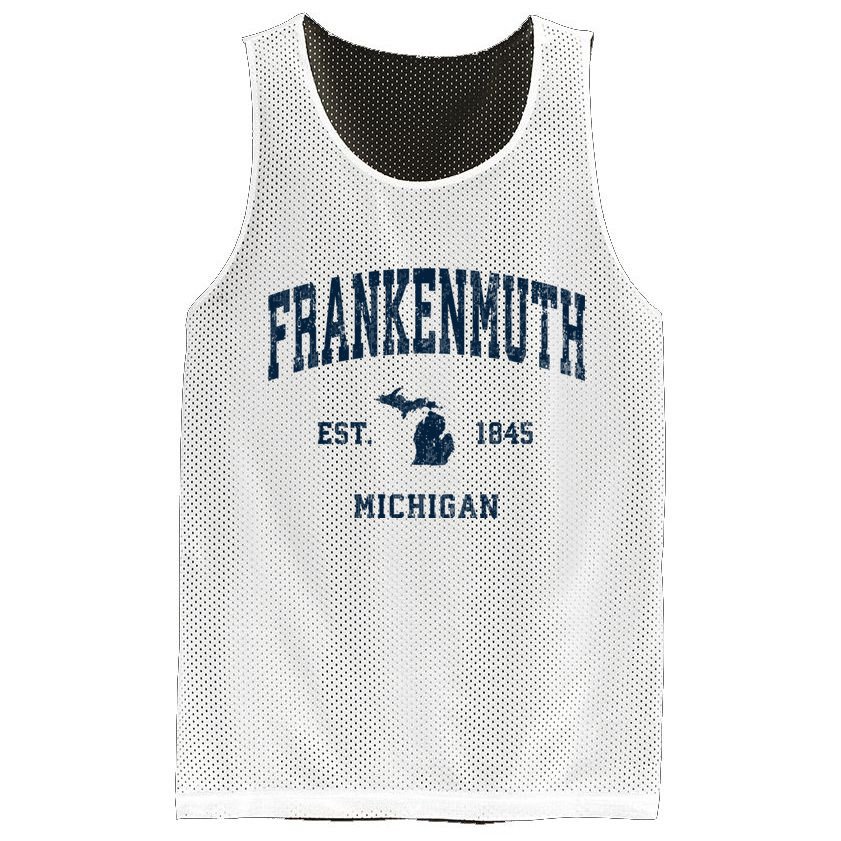 Frankenmuth Michigan Mi Vintage Athletic Mesh Reversible Basketball Jersey Tank