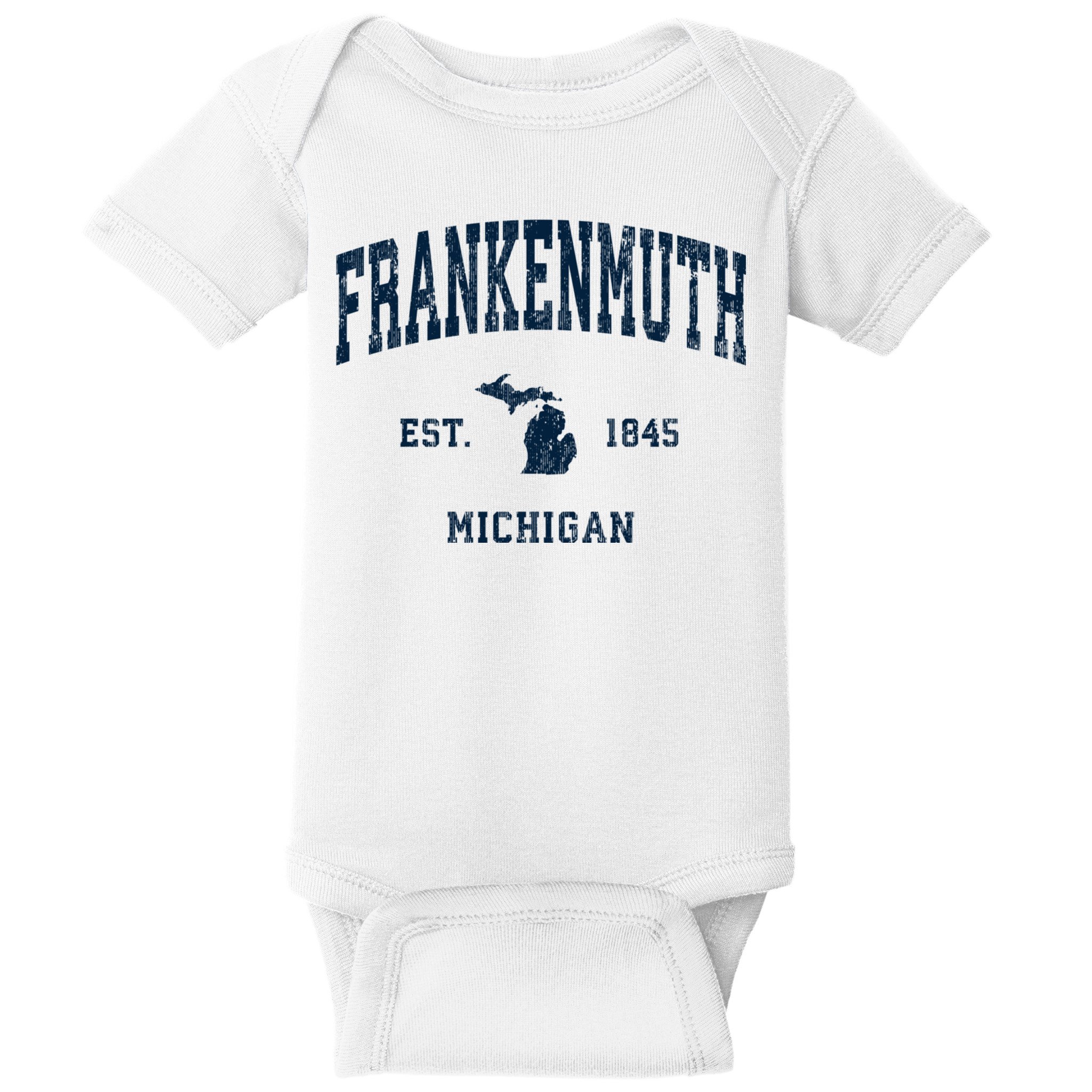 Frankenmuth Michigan Mi Vintage Athletic Baby Bodysuit
