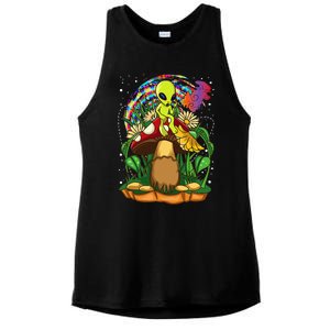 Funny Magic Mushroom Alien Trippy Shroom LSD Weed Acid Trip Ladies PosiCharge Tri-Blend Wicking Tank