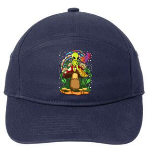 Funny Magic Mushroom Alien Trippy Shroom LSD Weed Acid Trip 7-Panel Snapback Hat