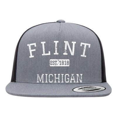 Flint Michigan MI Vintage Flat Bill Trucker Hat