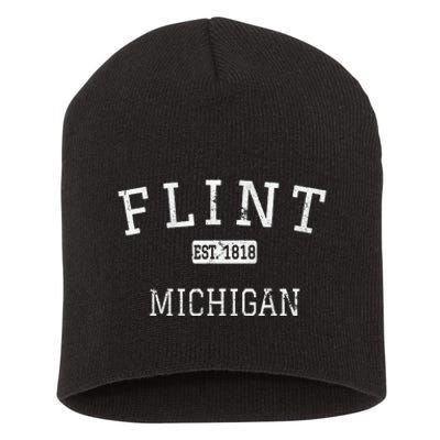 Flint Michigan MI Vintage Short Acrylic Beanie