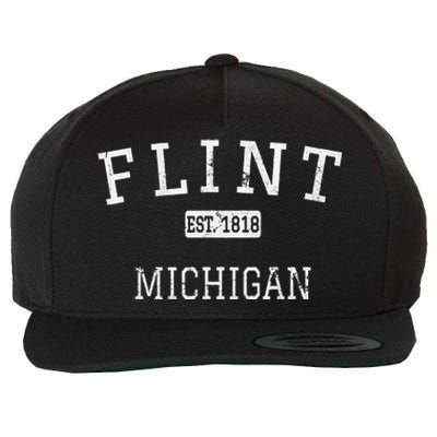 Flint Michigan MI Vintage Wool Snapback Cap