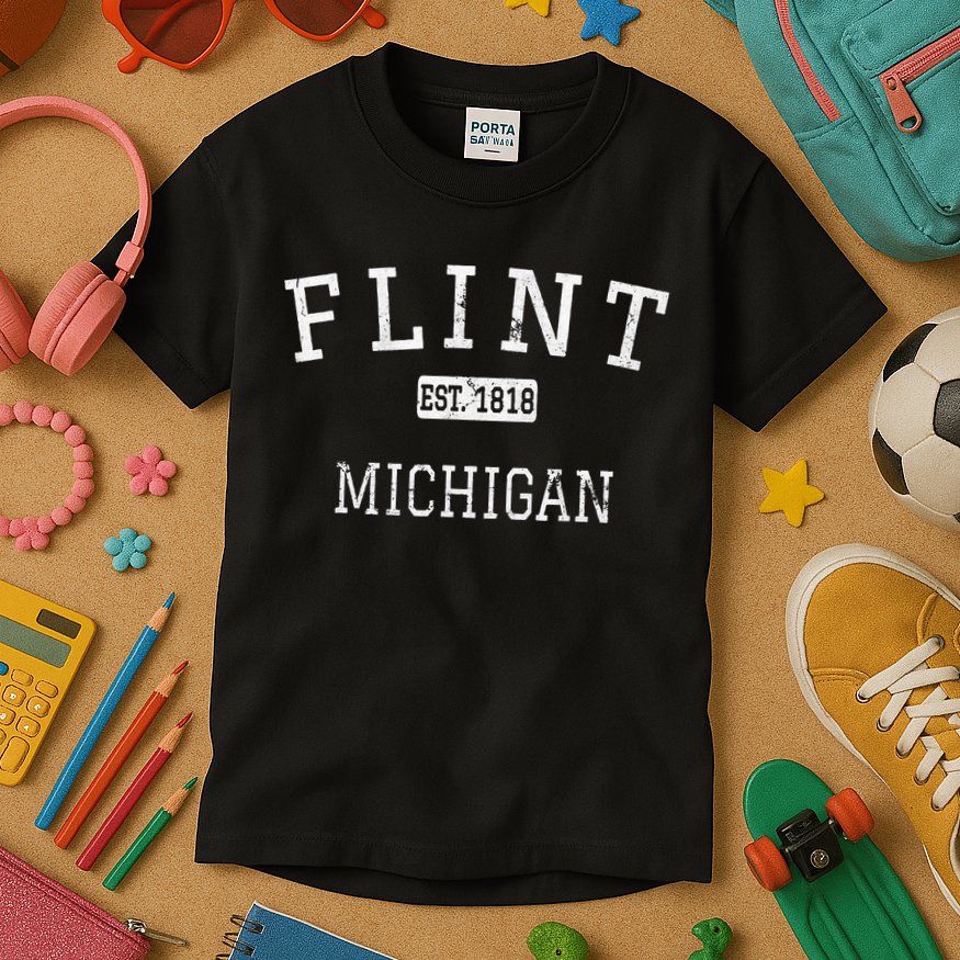 Flint Michigan MI Vintage Kids T-Shirt