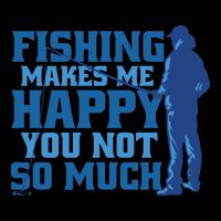 Fishing Makes Me Happy Funny Drawstring Bag
