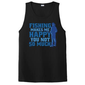 Fishing Makes Me Happy Funny PosiCharge Competitor Tank