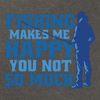 Fishing Makes Me Happy Funny Cotton Canvas Backpack