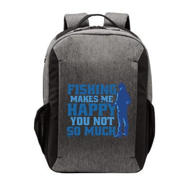 Fishing Makes Me Happy Funny Vector Backpack