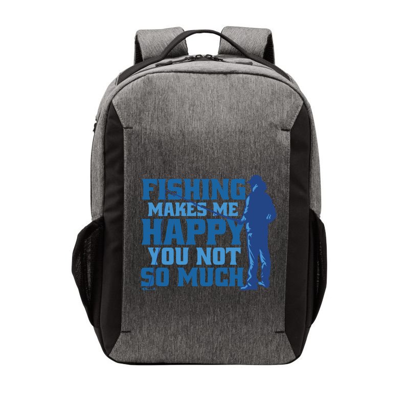 Fishing Makes Me Happy Funny Vector Backpack