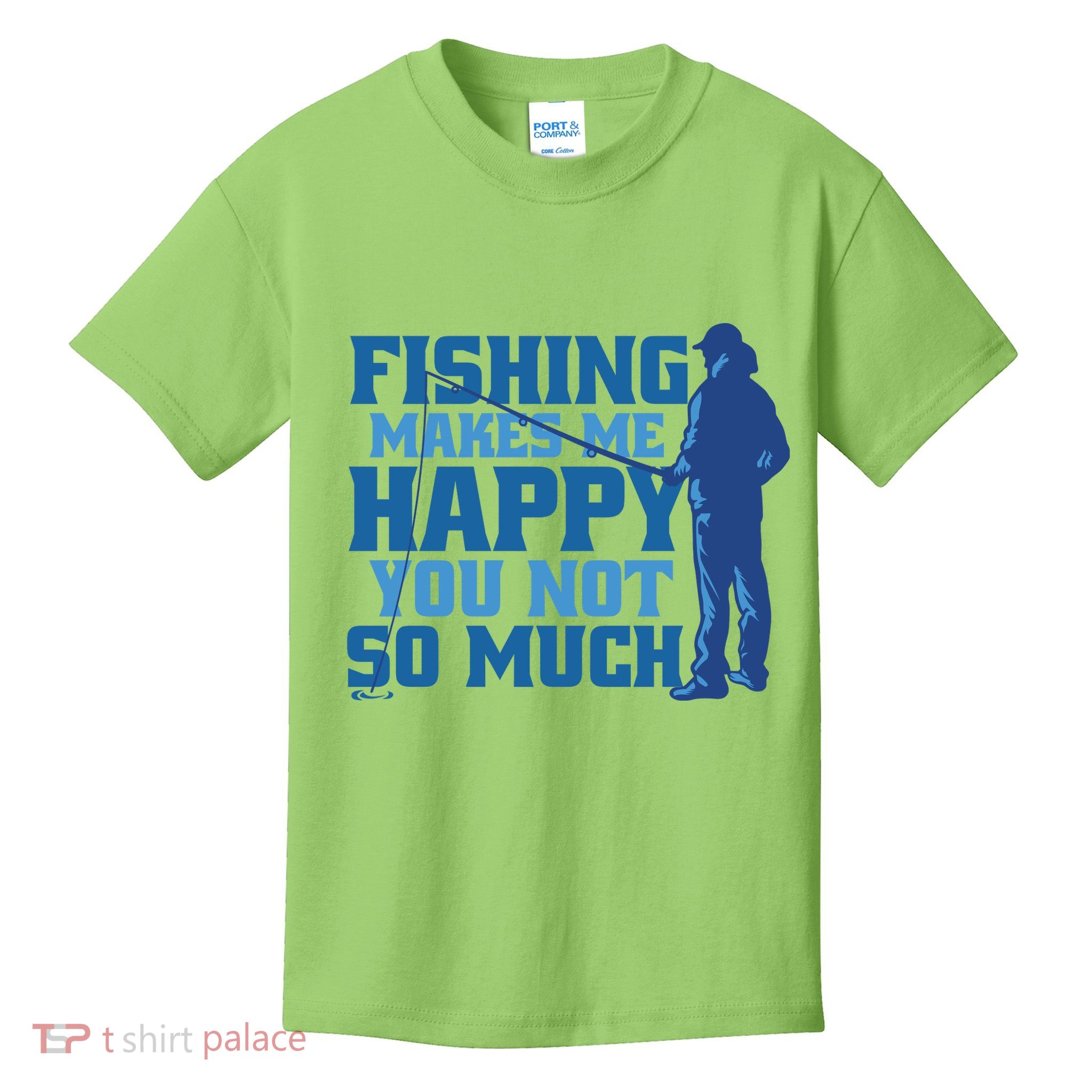 Fishing Makes Me Happy Funny Kids T-Shirt