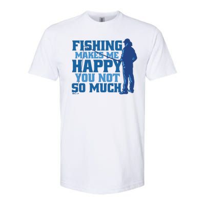 Fishing Makes Me Happy Funny Softstyle® CVC T-Shirt