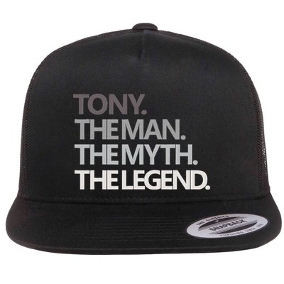Funny Man Myth Legend Dad Husband Uncle Named Tony Flat Bill Trucker Hat