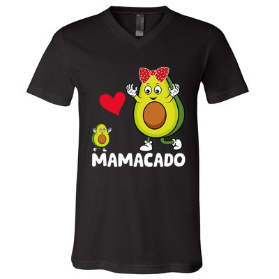 Funny Mama Mom Avocado Mamacado Mothers Day V-Neck T-Shirt