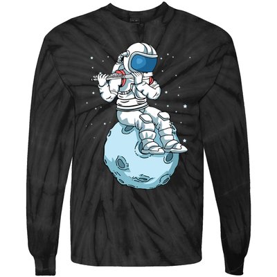 Flutist Musician Men Women Musician Transverse Flute Tie-Dye Long Sleeve Shirt