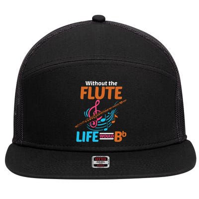 Flutist Musician Musical Instrument Flute 7 Panel Mesh Trucker Snapback Hat