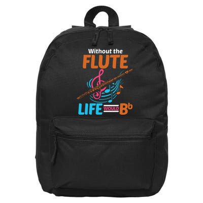 Flutist Musician Musical Instrument Flute 16 in Basic Backpack