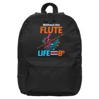 Flutist Musician Musical Instrument Flute 16 in Basic Backpack