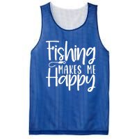 Fishing Makes Me Happy Fishing Hook Perfect Fishing Gift Mesh Reversible Basketball Jersey Tank