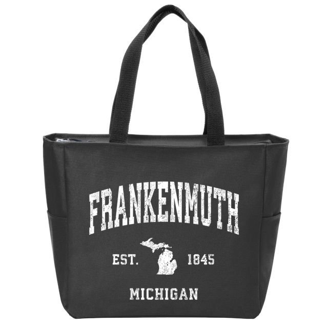 Frankenmuth Michigan Mi Vintage Established Athletic Sports Design Zip Tote Bag