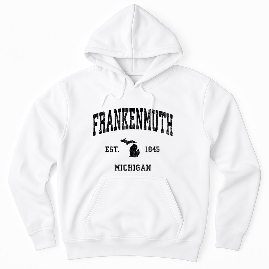 Frankenmuth Michigan Mi Vintage Established Athletic Sports Design Hoodie
