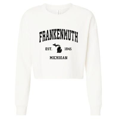 Frankenmuth Michigan Mi Vintage Established Athletic Sports Design Cropped Pullover Crew