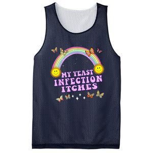 Funny Meme My Yeast Infection Itches Weird Humor Offensive Mesh Reversible Basketball Jersey Tank